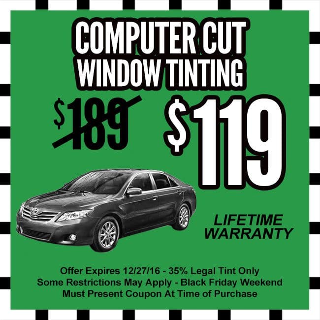 Computer Cut Window Tinting Cyber Monday Coupon Lucky's Autosports