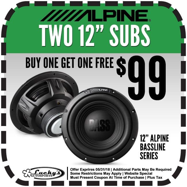 12 luckys alpine subs Lucky's Autosports